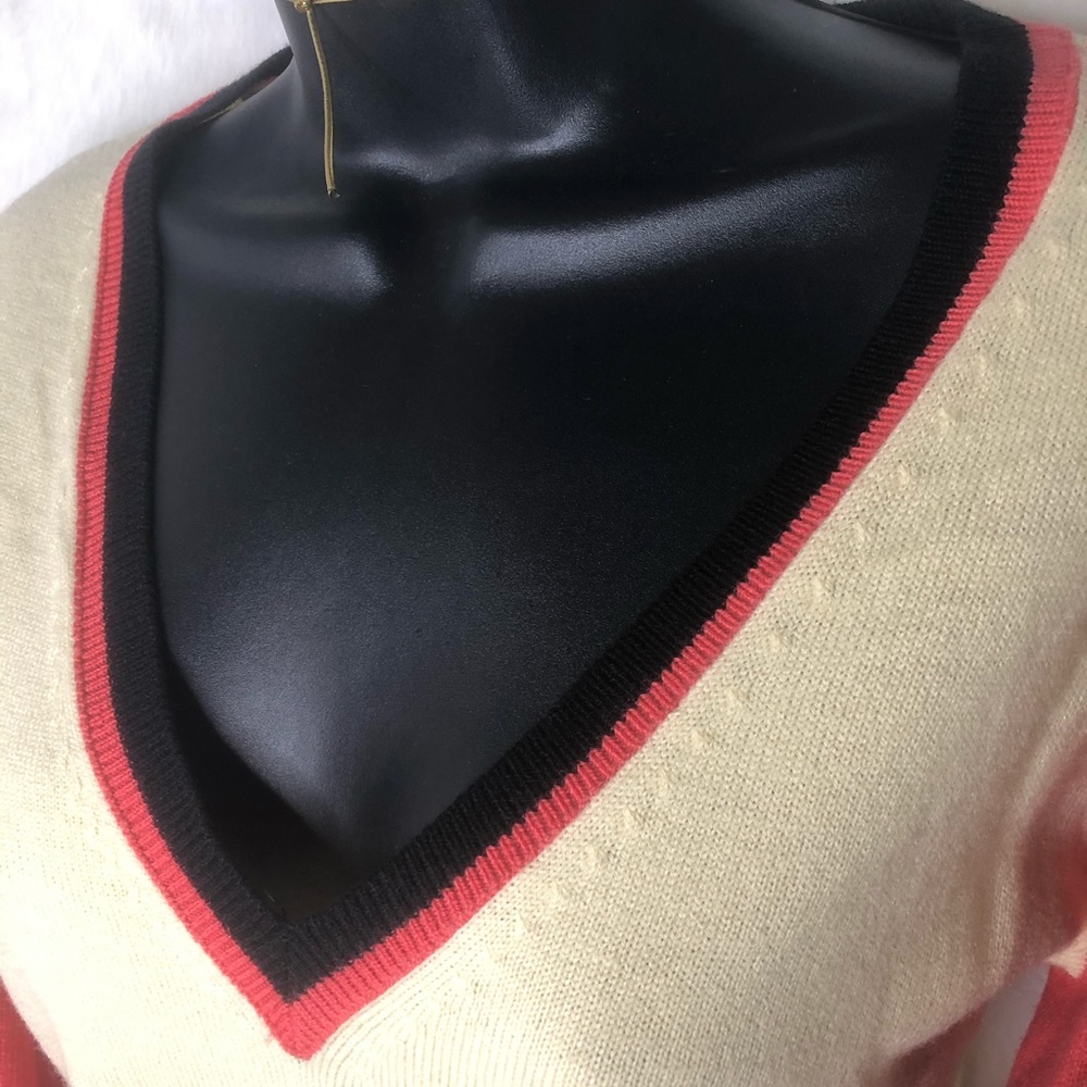 Color-block V-neck Sweater - Picture 8 of 8